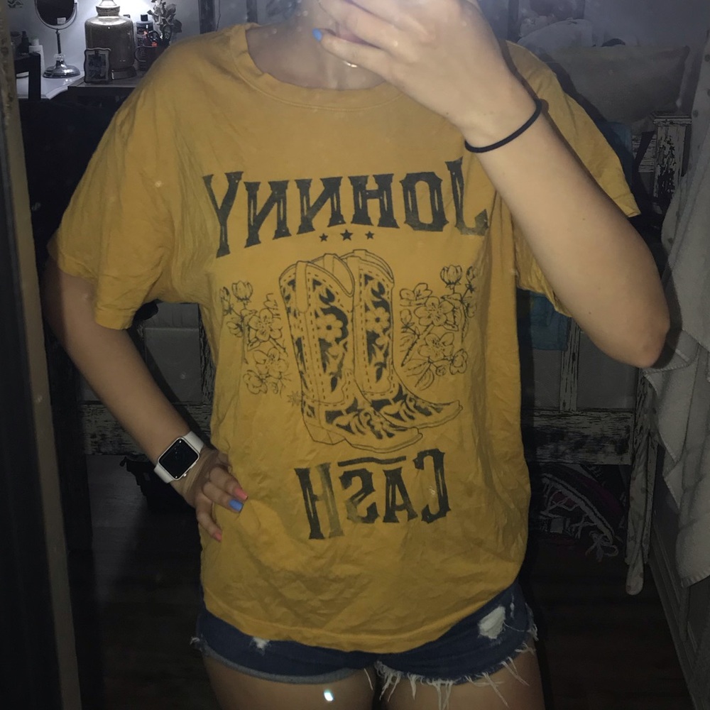 johnny cash yellow graphic t-shirt from revolv